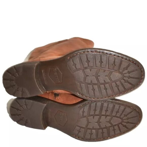 New BORN Shaunie Cognac Leather Knee High Boots Wide Calf WC 7 M Br0040857 DD447 - Picture 6 of 7